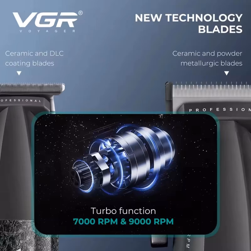 ماشین اصلاح موی سر و صورت شارژی وی جی آر مدل VGR V‑640 S3 مجموعه 3 عددی — تصویر ۲