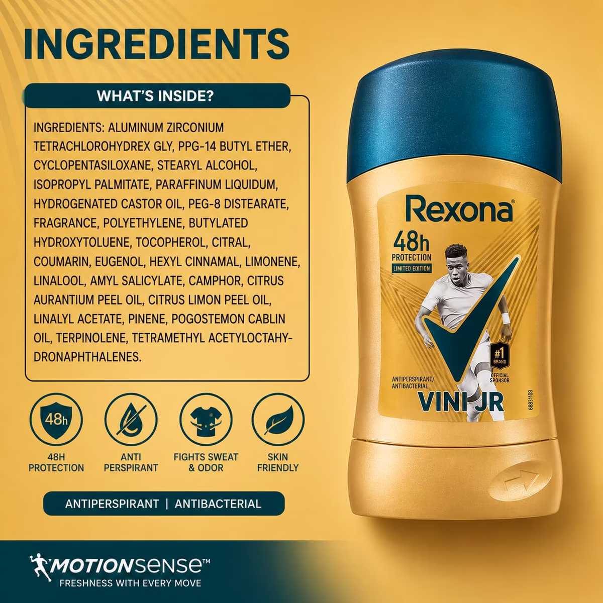 استیک ضد تعریق مردانه رکسونا مدل Sport Cool ۴۰ گرم | Rexona Men Sport Cool Antiperspirant Stick 40g — تصویر ۲