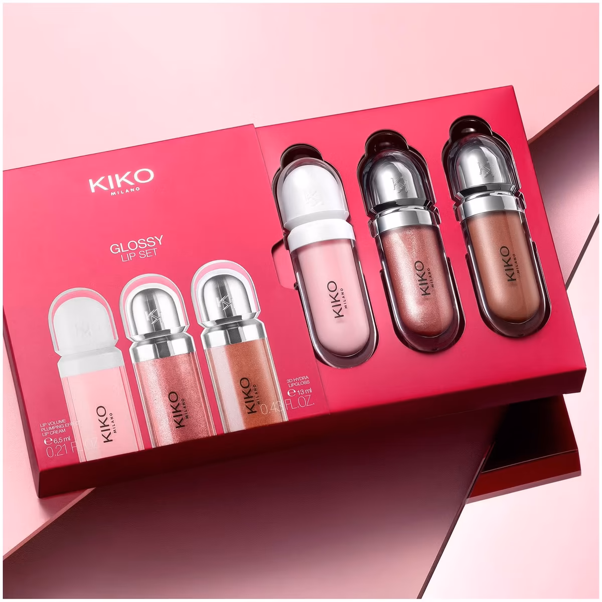 پک ۳ تایی لیپ گلاس کیکو میلانو (Kiko Milano 3D Hydra Lipgloss Set)
