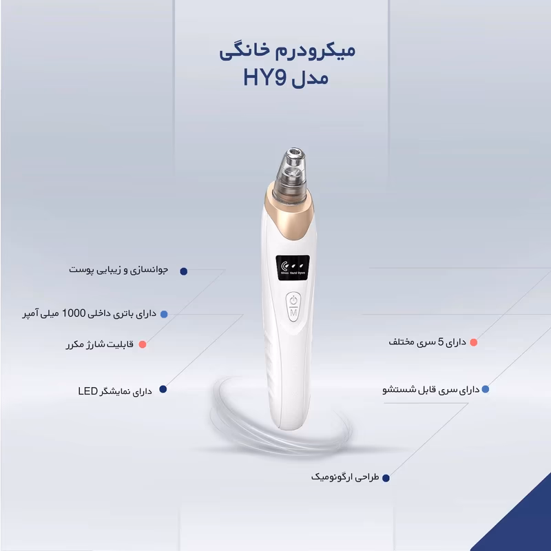 میکرودرم خانگی قابل تنظیم و مکش قوی مدل HY9 — تصویر ۵
