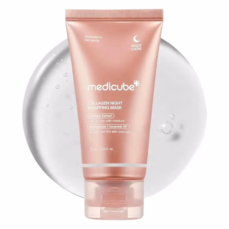 ماسک شب ضد چروک مدیکیوب (MediCube) مدل Collagen Night Wrapping حجم ۷۵ میلی‌لیتر