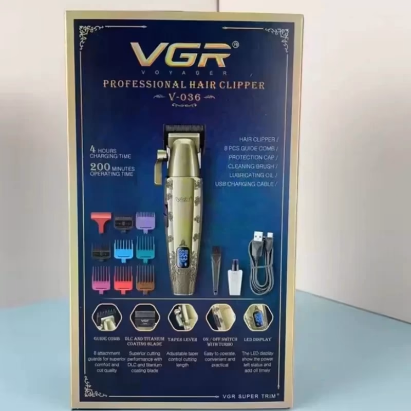 ماشین اصلاح موی سر و صورت شارژی وی جی ار مدل VGR V-036 — تصویر ۳